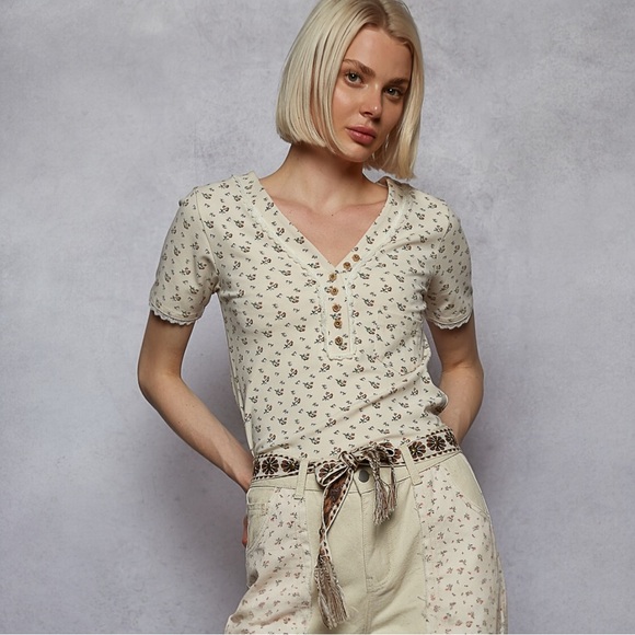 POL Floral Embroidered Belt with Braided Tassel Tie - Western Cottagecore Vibes - Picture 6 of 7